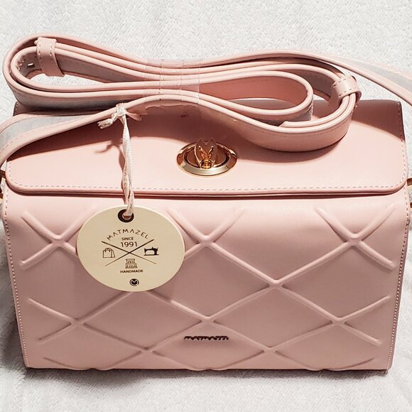 Matmazel "THENA" Shoulder Bag- Pink & Black- 24" Shoulder Strap- 4 Compartments - Picture 7 of 15